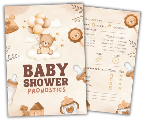 20 Cartes Ballon Baby Shower en Français | Idée de Jeu pour Gender Reveal Party | Prédiction du Sexe du Bébé Fille/Garçon | Souvenir Fête Prénatale en Famille où entre Amis (20 Cartes Pronostics)