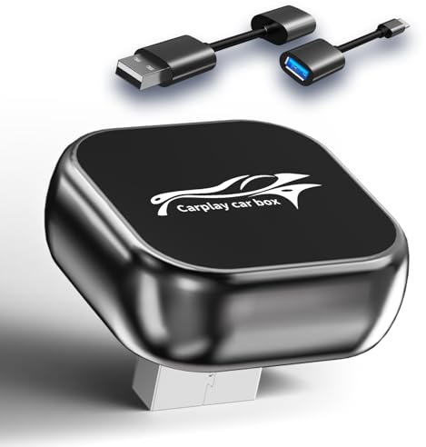 Wireless Carplay & Android Auto Adapter, 2025 Upgrade Metalldesign Mini USB & Stabiler 2-in-1-Dongle, Converts Factory Wired to Wireless CarPlay Dongle for Cars from 2017, Plug and Play, No Latency