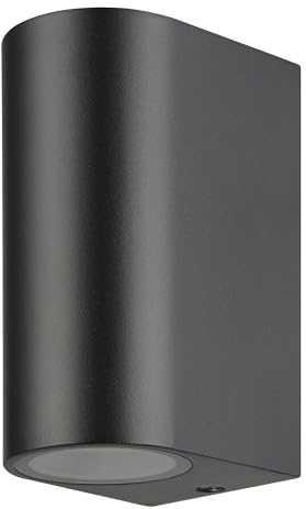EGLO Wandlampe Medellin, Wandleuchte innen, Schlafzimmerlampe | Alu in schwarz, Glas in klar GU10 Fassung IP44