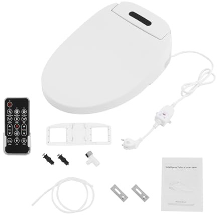 VonVVer Sedile WC per bidet, WC giapponese con ugello, doccia riscaldabile con luce notturna, sedile per bidet WC con funzione doccia, asciugatura ad aria calda, temperatura regolabile, abbassamento