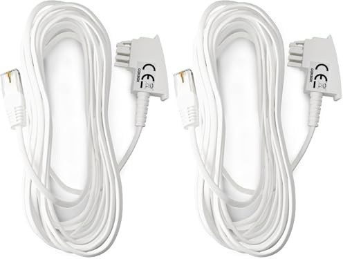 COXBOX 10 m DSL Flach-Kabel Fritzbox, Speedport, Easybox - TAE Flachkabel RJ45 weiß - VDSL ADSL WLAN Router-Kabel mit Twisted Pair für eine zuverlässige Verbindung (Packung mit 2)