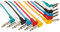 HQ-Power Câble de patch, ensemble, 6 couleurs, 2 x jack 6.35 mm mâle, mono, 90°, 1 m, parfait pour la transmission sonore