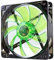 Nox Coolfan -NXCFAN120LG- Ventilador Caja PC 120mm, 9 aspas traslúcidas, rodamientos larga duración, 4 LEDs, silencioso, conector 3 y 4 pines, color verde - negro