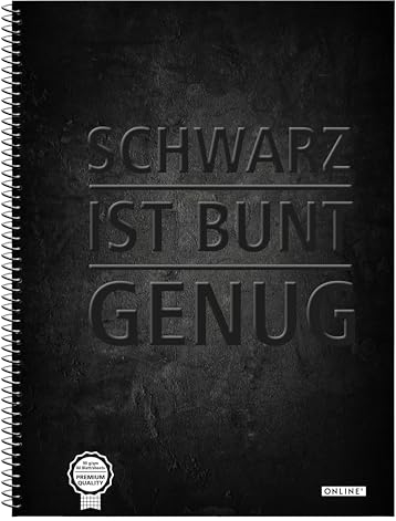 online Collegeblock din a4, Notizblock kariert mit Doppelrand, 80 Blatt, 90 g/m², mit trendigem Design, Block mit Spiralbindung und Perforation