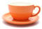 Coffeezone Ceramic Latte Art Cup and Saucer for Latte & Cappuccino, Mate for Coffee Shop and Barista (Matte Orange, 10.5 oz)