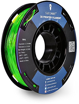 SainSmart Kleine Spule 1.75mm TPU Flexible 3D Filament 250g, Maßgenauigkeit +/- 0,05 mm, Shore 95A (Green)