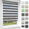 OUBO Doppelrollo Klemmfix ohne Bohren 70x 150 cm (BxH) Anthrazit Fenster Duo Rollo - lichtdurchlässig und verdunkelnd Wandmontage Deckenmotage Sichtschutz Rollo mit Klemmträgern für Fenster & Tür