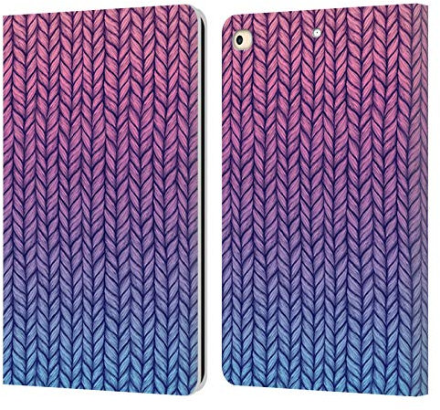 Head Case Designs Licenza Ufficiale Micklyn Le Feuvre Chunky Knit Pattern Custodia Portafoglio in Pelle Compatibile con Apple iPad 9.7 2017 / iPad 9.7 2018