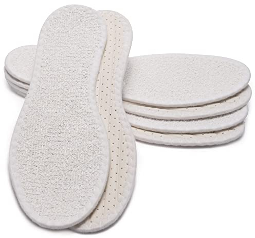 SULPO MAROL Unisex Barfußsohle aus 100% Baumwolle Frottee mit Latexdämpfun, Antibakteriell, Aktivkohle, Atmungsaktiv/Größe 36-47 (43), 3er