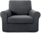 Deconovo Sofabezug, elastisch, Universal, ausziehbar mit Armlehne, für Wohnzimmer, Sessel, 1 Sitz, 80-120 cm, Anthrazit