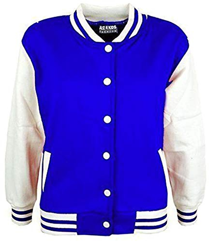 A2Z 4 Kids Girls Boys Varsity Jacket Baseball Coat Age 2-13 Years | Baseball Style Coat With Ribbed Cuffs, Button Fastening & Side Pockets