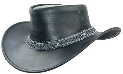 Black Jungle ARAMAC Lederhut Cowboyhut Australienhut Hut schwarz L