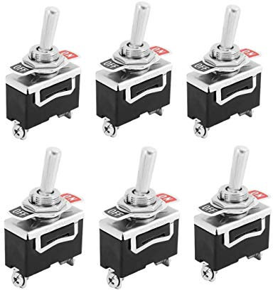 JZK 6 pezzi Interruttore a levetta AC 220 V 20 A. 2 pin a 2 poli On/Off Per Auto Camion Barca