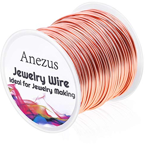 Schmuckdraht für Schmuckherstellung, Anezus Basteldraht, anlaufgeschützt, Kupfer, Perlendraht für Schmuckherstellung und Handwerk (1mm, Copper)