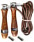 Sporteq® Leather Skipping Rope Adjustable 9ft Weighted Jump Cable for Aerobic Exercise Speed Training Gym Fitness (Brown)