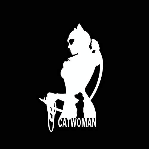 SUIFENG Autoaufkleber 8.6 X 14.4 cm Mystery Catwoman Im Dunkeln Autoaufkleber Vinyl Aufkleber Schwarz/Silber Beliebter Stil Silhouttte Design