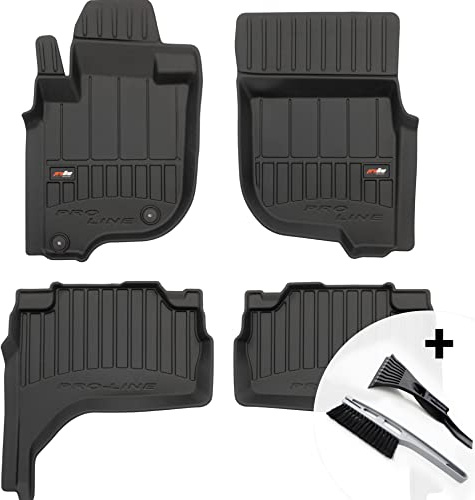 moto-MOLTICO 3D Gummimatten Auto, 4-teiliges Set, Allwetter Gummi Fußmatten, Antirutsch & Wasserfest Autoteppiche - passend für Mitsubishi L200 ab 2019