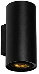 Qazqa - Design Wandleuchte schwarz - Sab HoneyI 2-flammig I Wohnzimmer I Schlafzimmer I Up & Down - Aluminium Rund - LED geeignet GU10