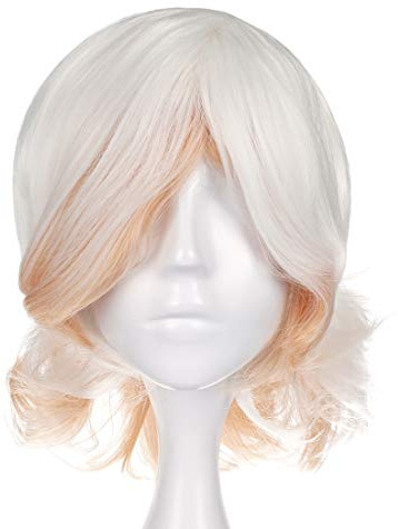 CoolChange Cosplay Perücke von Nagito Komaeda für Danganronpa Fans | Weiß | 30cm