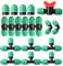 19 Pcs Irrigation Fittings Kit,1/2 inch Pipe/Hose Irrigation Connector Pack 6 Tees 6 Couplings 4 Ends 2 Elbows 1 Switch Valves Barbed Connectors for Drip Sprinkler Systems Garden Patio Lawn