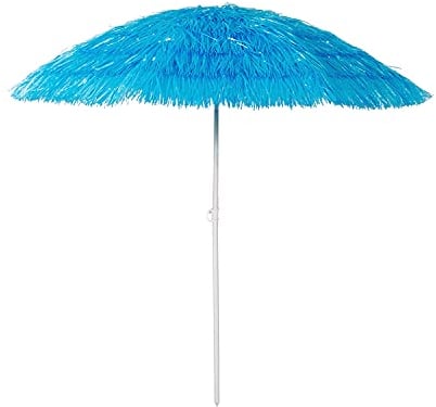 Mojawo Hawaii - Ombrellone da spiaggia, parasole da giardino, pieghevole, in poliestere blu, Ø 1,6 m