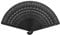Healifty Folding Fan- Portable Bamboo Handheld Fan Silk Hand Rave Fan for Women Girls 1pc (Black)