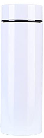 RENSHENKTO 1Pc Water Bottle Reusable Sports Water Bottle Coffee Mug 12 Hours Hot Keeps White Stainless Steel 300ml