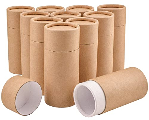 WANDIC Röhrchen Aus Kraftkarton, 10 Stück Runde Kraftpapierbehälter Für Tee-Kaffee-Handwerks-Geschenkverpackungen, Nicht-Push (50ml)