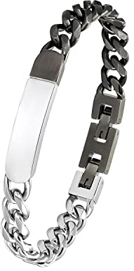 s.Oliver Identarmband Edelstahl Herren Armschmuck, Silber, Kommt in Schmuck Geschenk Box