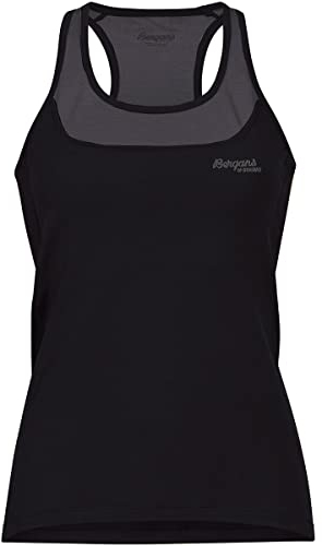 Bergans Cecilie Active Wool Singlet - Black/Solid Charcoal - S