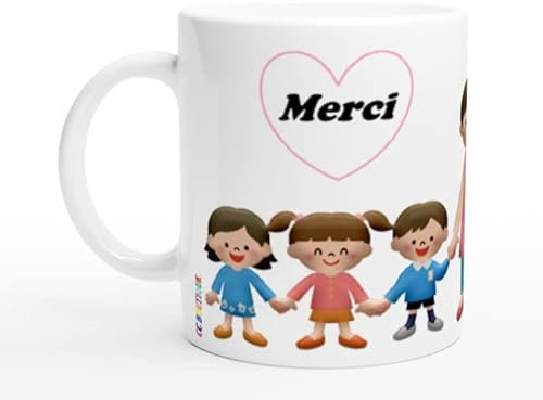 Générique Mug merci maîtresse avec enfants, un mug à offrir à n'importe quel occasion qui fera la joie de votre enfant à l'offrir à sa maîtresse un mug qui la surprendra