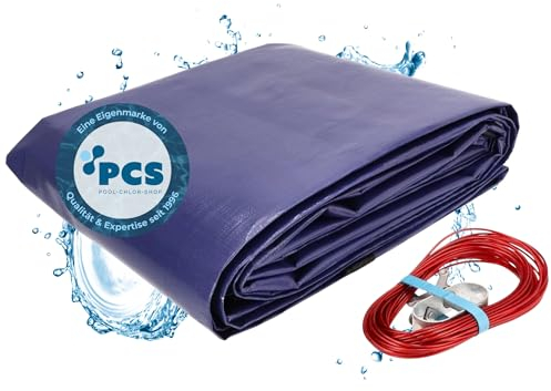 Duraol Poolabdeckung rund I 5,00 m Durchmesser I Hochwertige Pool Abdeckplane mit Materialstärke 300g/m² I Robuste Abdeckplane Pool rund mit Randverstärkung I Beidseitig beschichtet & wasserdicht