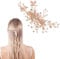 VIKSAUN Rose Gold Hair Clip Wedding Hair Clip, Hair Accessories for Women Handmade Flower Rhinestone Headpiece Hair Pins, Barrette Hair Decorations for Bridal Bridesmaid Girls