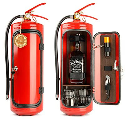 Extintor de Incendios Mini Bar Gabinete de Vino Caja de Almacenamiento de Whisky y café Creativa Decoración de la Barra Regalo de los Hombres Decoración de Recuerdo de Navidad (Red)