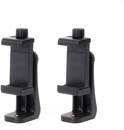 POLAM-FOTO Universal Cell Phone Tripod Adapter Adjustable Phone Holder Mount 2 Pack, Tripod Mount, Fits iPhone Samsung and All Phones, Rotates Vertical and Horizontal, Compatible with all tripods