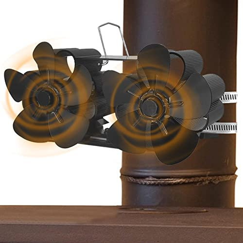 Sticque Kaminventilator 10 Flügel Holzofenventilator Stromloser Leiser Betrieb, Wärmebetriebener Ventilator,Kaminöfen Ohne Strom Hitze Betrieben Kamin Ventilator für Holz/Holzofen