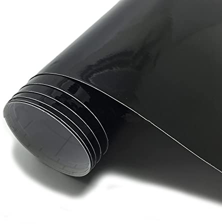 Lypumso Carbon Fibre Vinyl Wrap, Self Adhesive Film, Waterproof Wrap Roll Without Bubble, Adapted to The Appearance and The Interior of Motorcycles, Computers, Cars (Gloss Black, 30cm x 150cm)