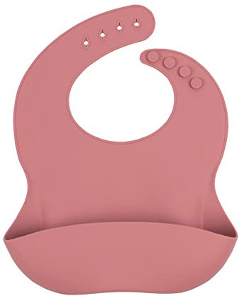 Tiny Dining Baby Bib - Dusty Rose - Silicone Baby Weaning Bib Food Catcher Waterproof Toddler Bibs for Babies, Toddlers & Kids