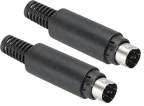 PATIKIL S-Vidéo DIN Mini Mâle Prise 6 Broche Signal Transmission pour TV, Lecteur DVD Paquet de 2