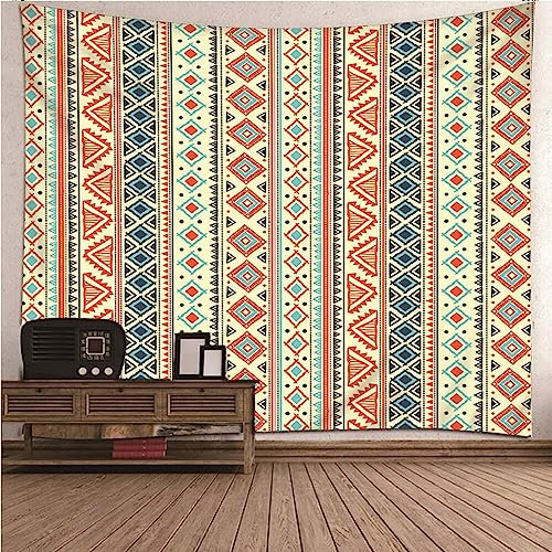 Wandtuch Boho, Tuch Wandbehang Mehrfarbig Vintage Geometriemuster Wandteppich Schlafzimmer Wanddeko 300x260cm
