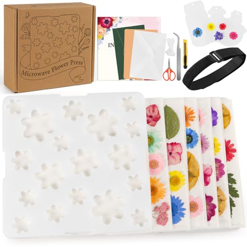 REFLYING Microwave Flower Press, Quickly Flower Drying Kit, Fast Making Pressed Plant Flower, 6 Layers Flower Leaf Plant Press