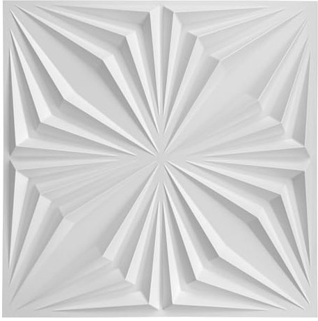 3D Paneele PVC Kunststoffpaneele Wandpaneele Gaming Zimmer Wand Decke 3D Optik Brillant (40) PVC 3D Platten, D126 Weiß