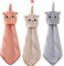 Lustige Katze Hängetuch, 3 Stück Korallensamt Handtuch, zum Aufhängen, Küchenhandtuch, Handtücher mit Aufhängeschlaufe für Badezimmer, Handtuch,Kinder-Set, saugfähiger Waschlappen mit Schlaufe