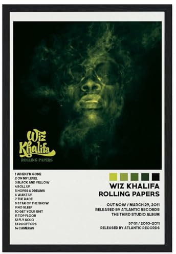 ceok Wiz Khalifa Poster Rolling Papers Moive Poster Wandkunst Dekor Druck Bild Gemälde für Wohnzimmer Schlafzimmer Dekoration 20 x 30 cm Stil