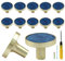 Bonsicoky Lot de 12 boutons ronds dorés pour tiroirs de commode, armoire de cuisine, porte, meubles décoratifs, bleu marine