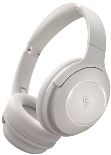 DOQAUS Auriculares Inalámbricos Bluetooth 5.3,70 Horas de Reproducción,Auriculares Inalámbricos Diadema con 3 EQ Modes y Micrófono de ENC Incorporado Cascos Plegables para PC/TV/Fones,Viajes-Blanco