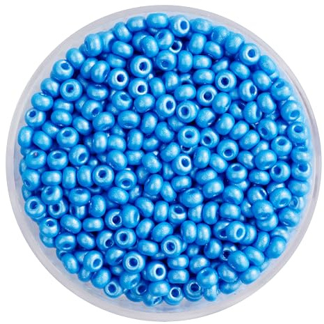 PRACHT PermaLux Rocailles Glasperlen 2.6 mm 17 g Ganzjährig geeignet für Schmuckherstellung und Bastelprojekte Blau