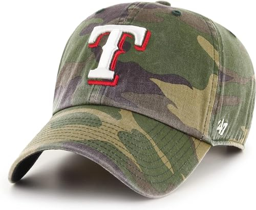 47 MLB Mütze, Unisex, für Erwachsene, Tarnmuster, verstellbar, Einheitsgröße, Texas Rangers, Einheitsgröße