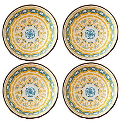 TUNOFUN Snack Serving Dishes 4-inch Ceramic Sauce Dish Set Olive Oil Dipping Bowl Set of 4, Serving Soy Sauce for Ketchup Vinegar Sushi Barbecue Sauce or Seasoning Bowl Dessert Dishes