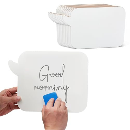 Board Geeks Speech Bubble Shaped White Cardboard Dry Erase Board - Smooth Surface for Writing, Easy Wipe Off - Ideal for Kids & Adults